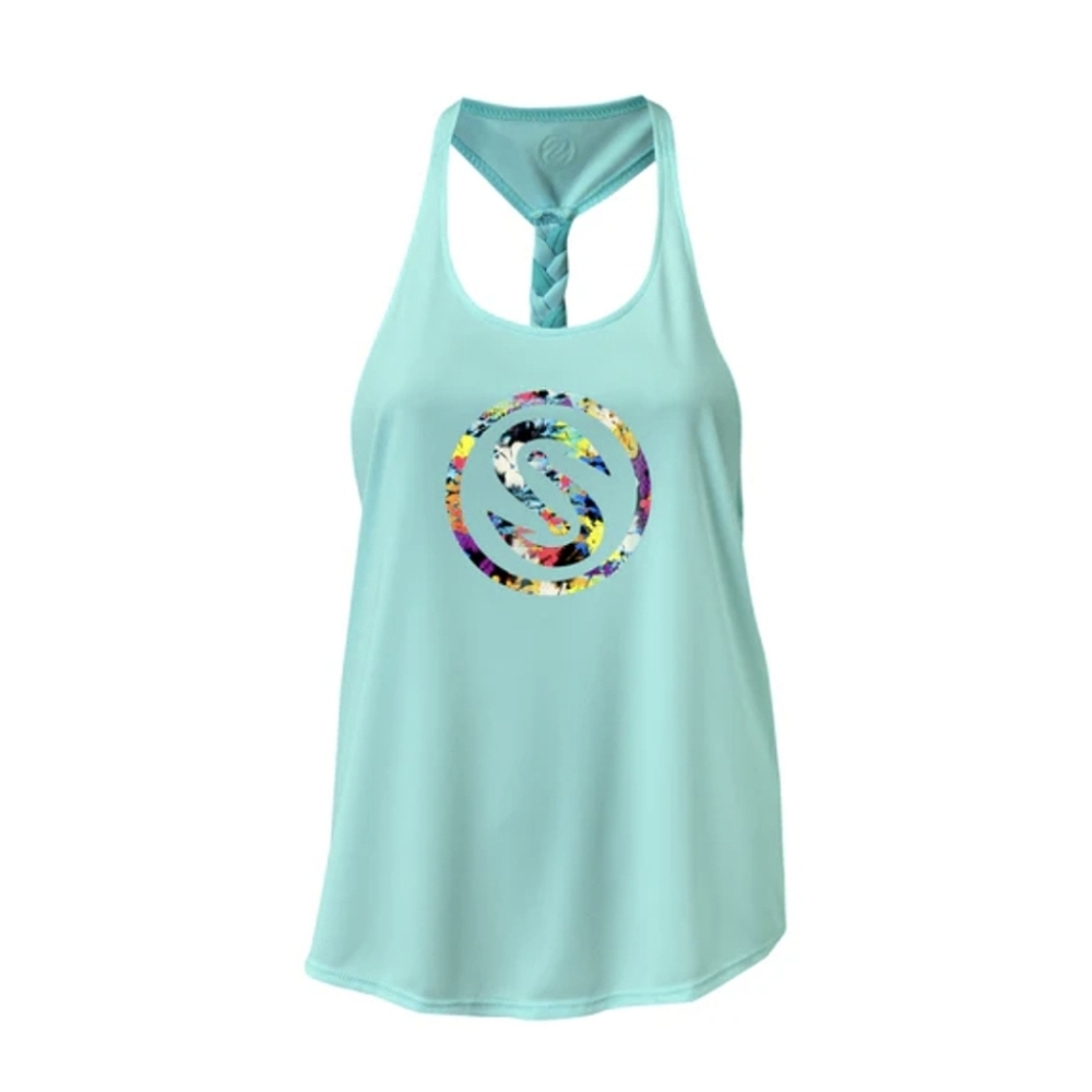SCALES | Tropical Fishing Tank Pro Seafoam Braided Racerback Muscle Tee Small S